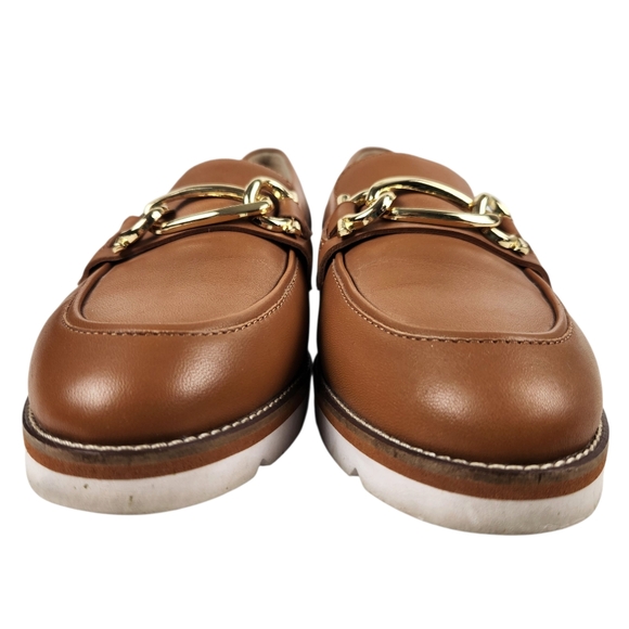 Talbots Laura Link Nappa Leather Havana Tan Lug Sole Loafers Womens Size 7.5 - Picture 8 of 15